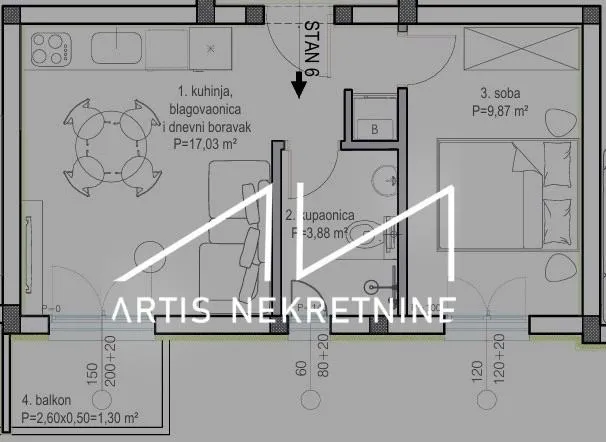 sigurna investicija u zadru – 1-sobni stan s 2 parkinga (a razred) - slika 2