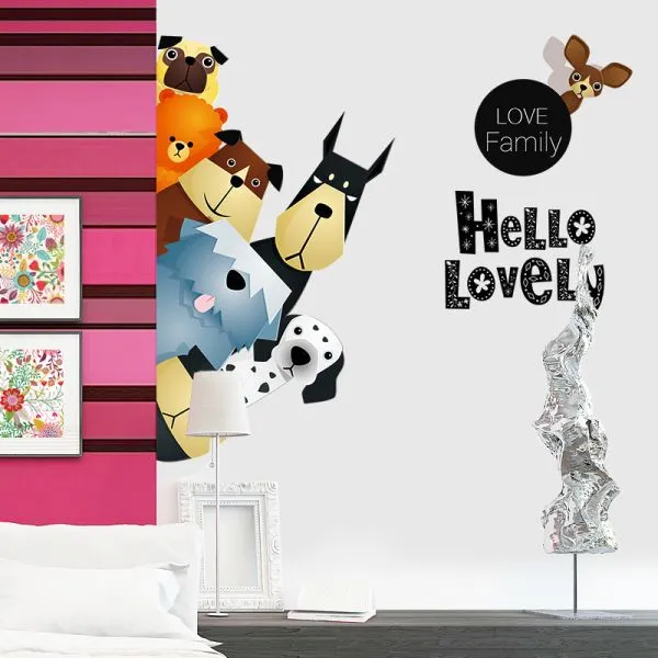 3d wall sticker dogs dimenzije 70x50 cm - slika 5