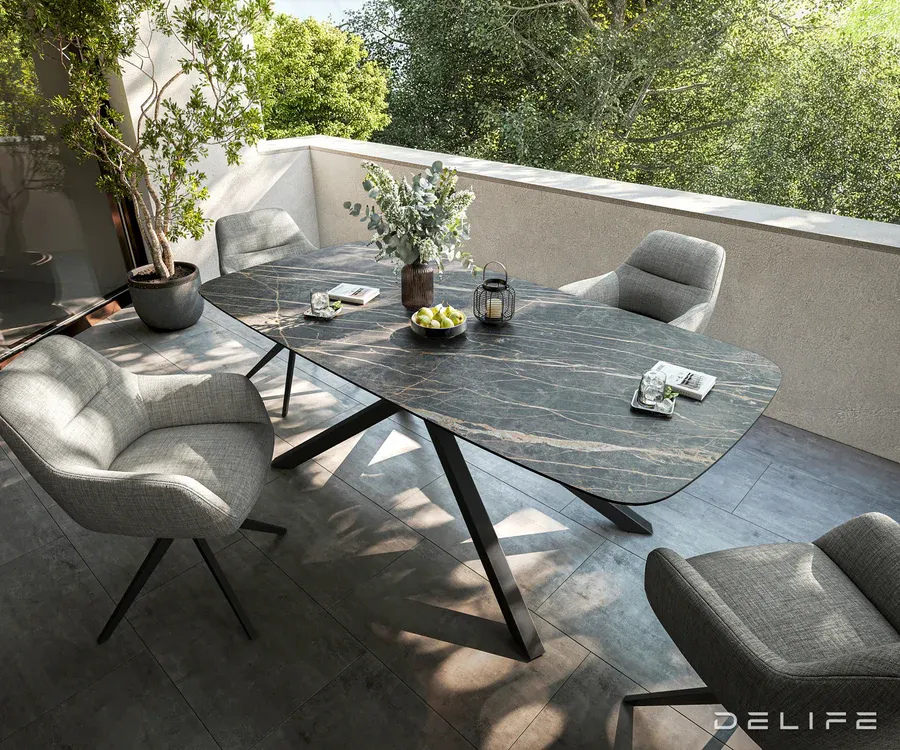 outdoor stol edge boot 200x100cm, materijal: keramika noir desir - slika 4