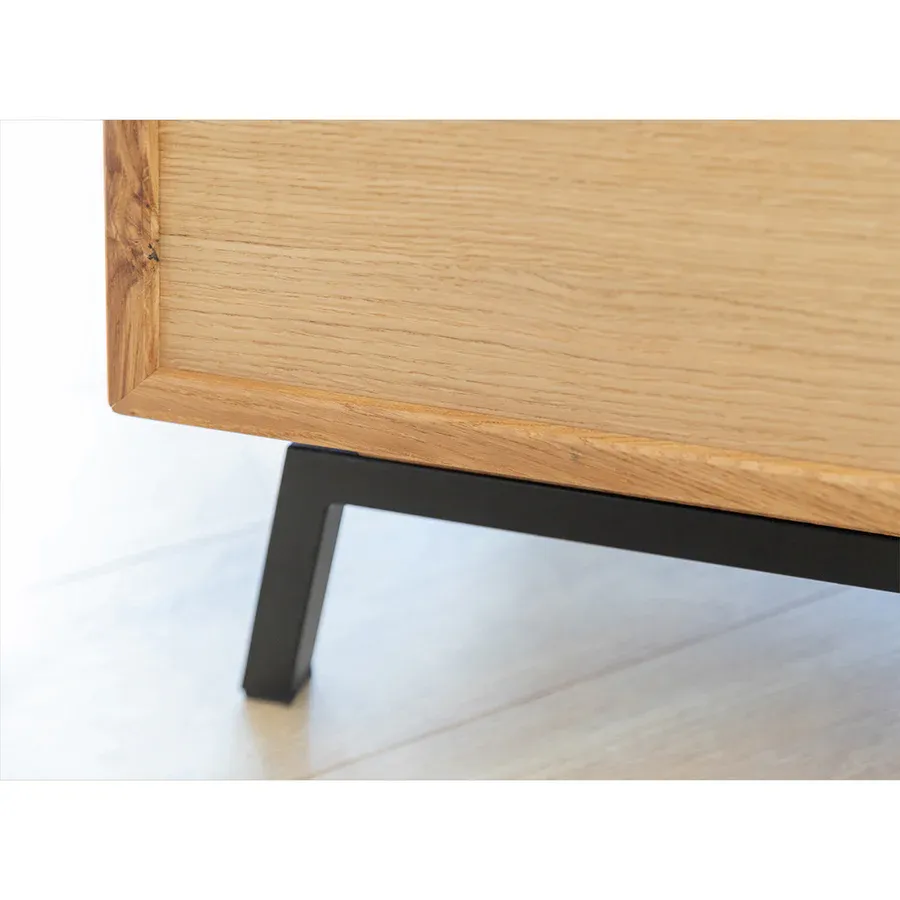 komoda modern loft 120,50x45cm sa staklom,materijal:masivno drvo hrast - slika 9