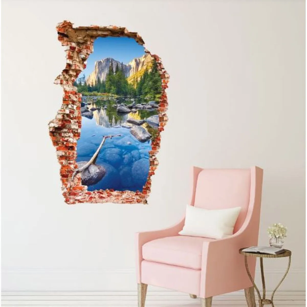 3d velika zidna naljepnica jezera 90x60cm - slika 2