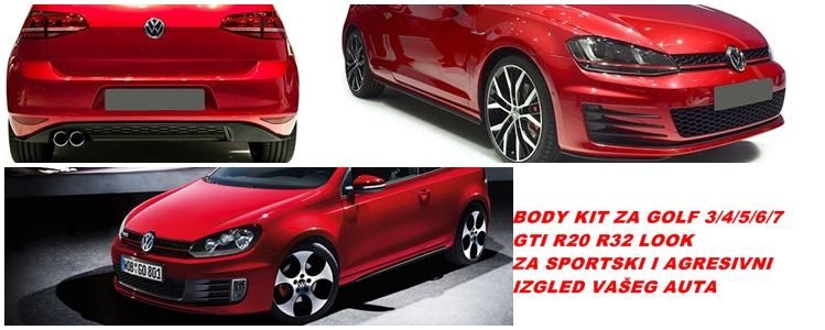 body kit za vw golf polo scirocco-tiguan - gti/r20/r32/r/ izgled - slika 5