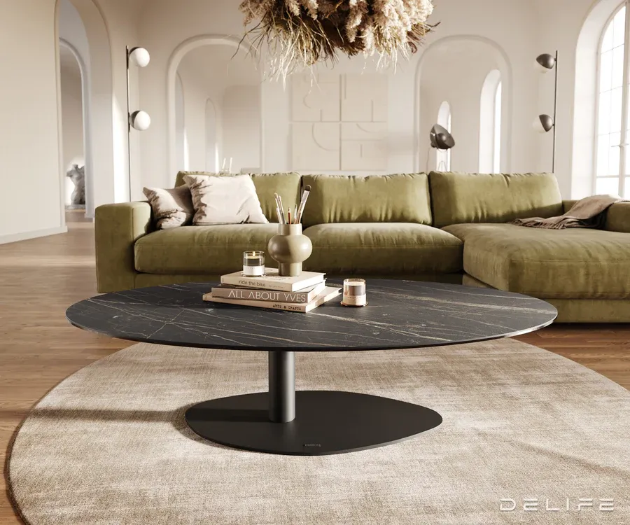 klub stolić edge 140x80cm, materijal: keramika laminam noir desir - slika 2