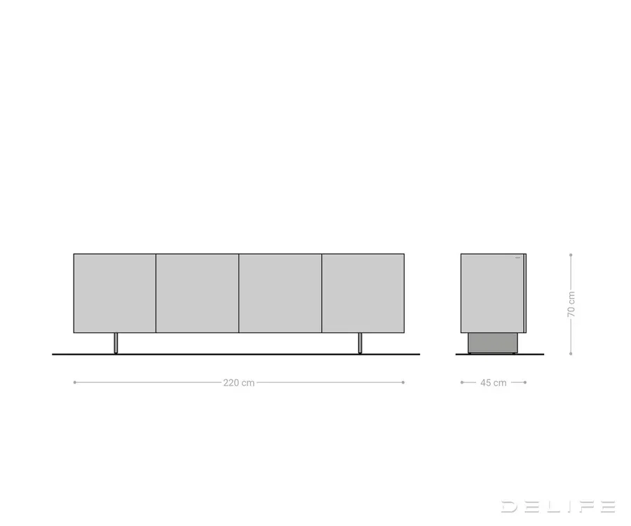komoda kazu 220x45cm, materijal: mdf - slika 5