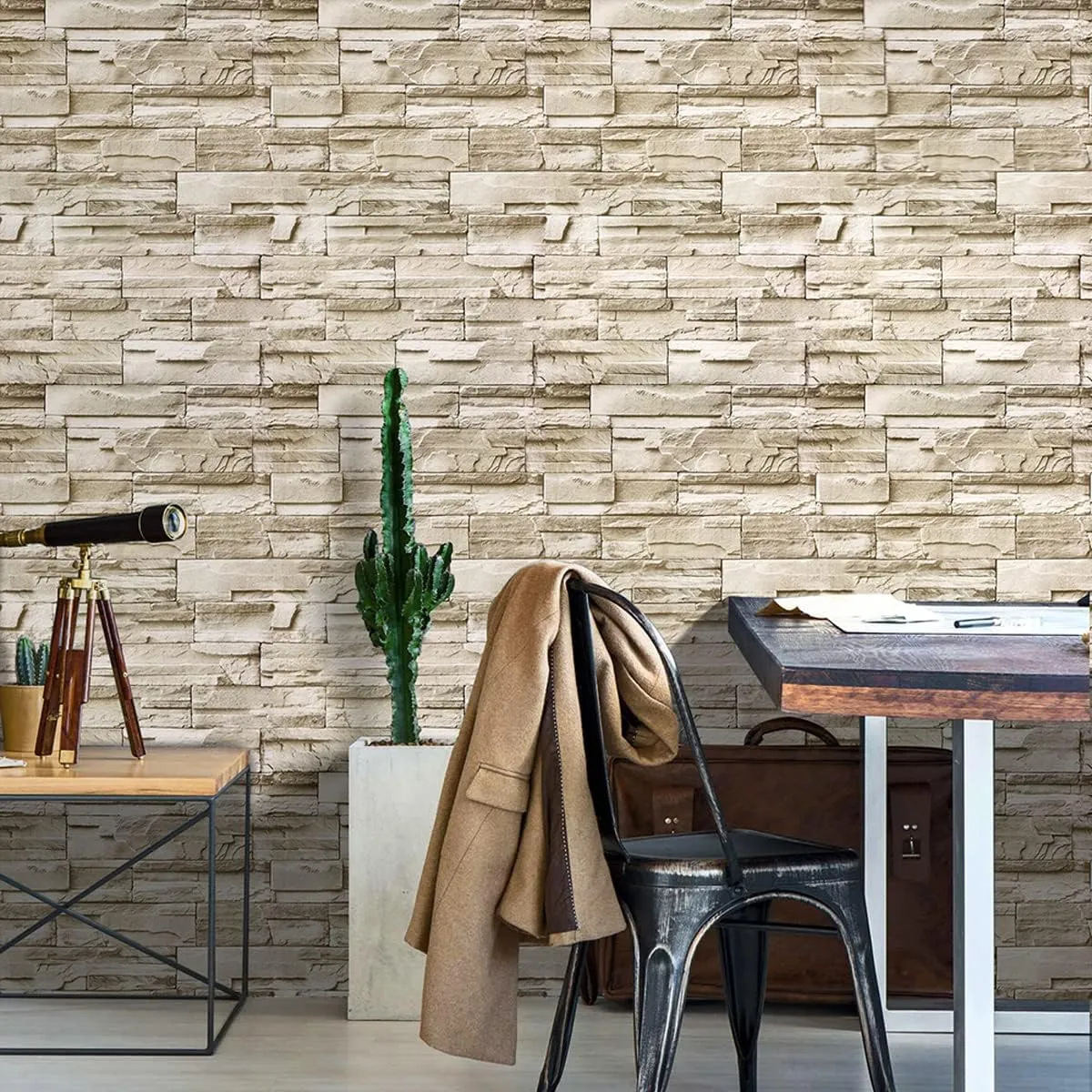 samoljepljiva 3d tapeta - retro elegantna cigla - slika 10