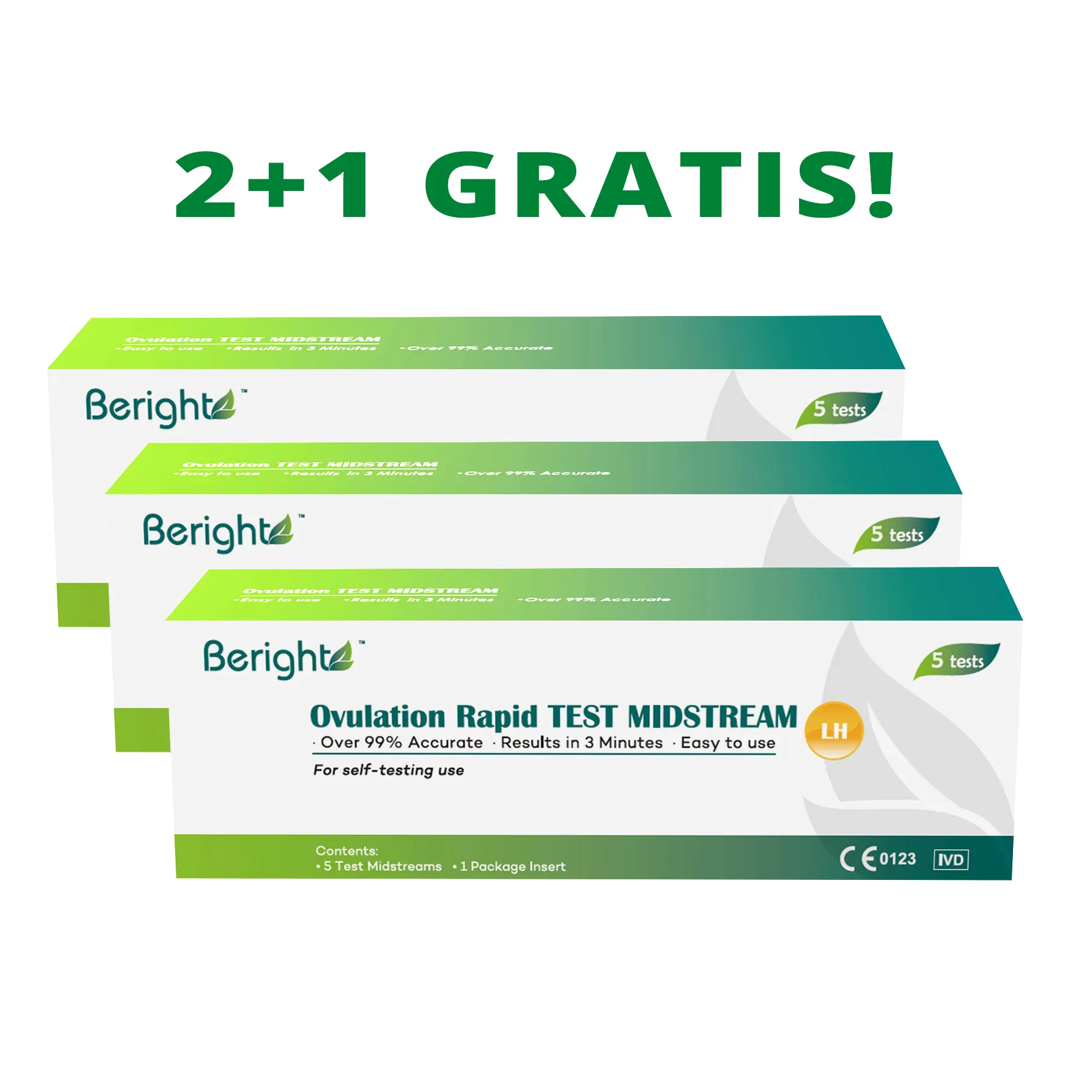 LH test trakice za ovulaciju manje osjetljivosti (40mIU/mL), Beright™ - Zagreb