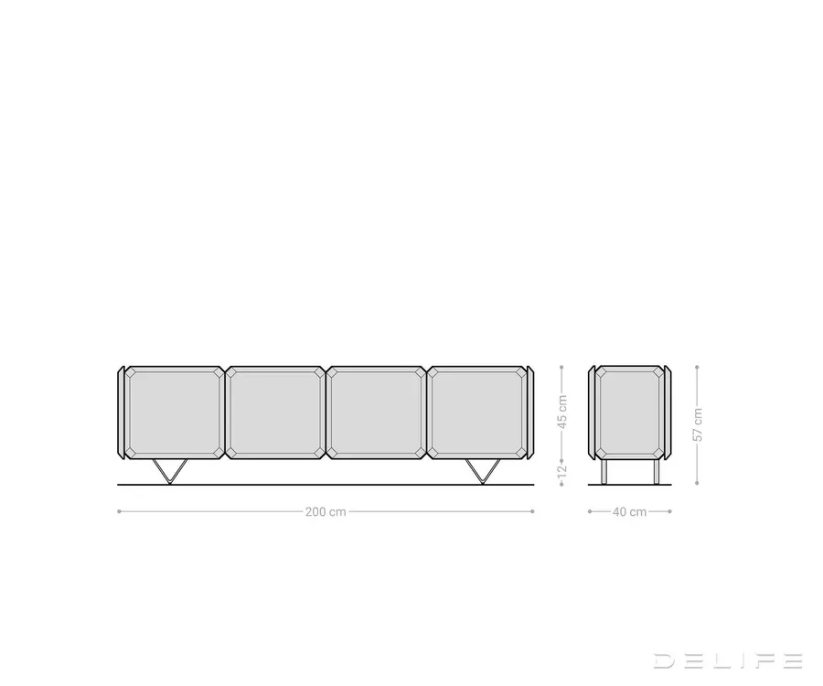 komoda kiano 200x40cm, materijal: bagrem - slika 6