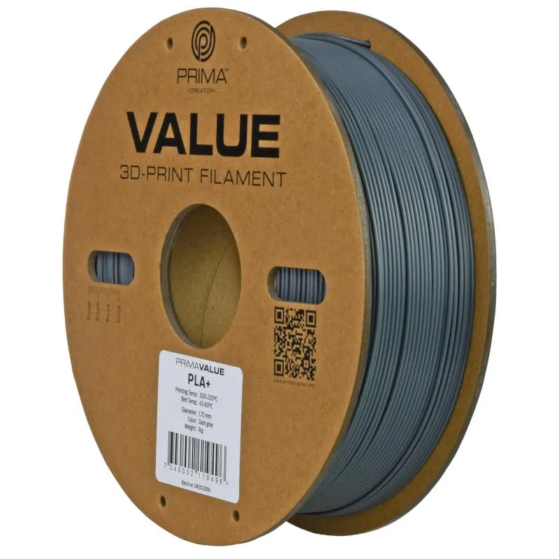 PrimaValue PLA+ 1.75mm tamno siva 1kg - Zagreb