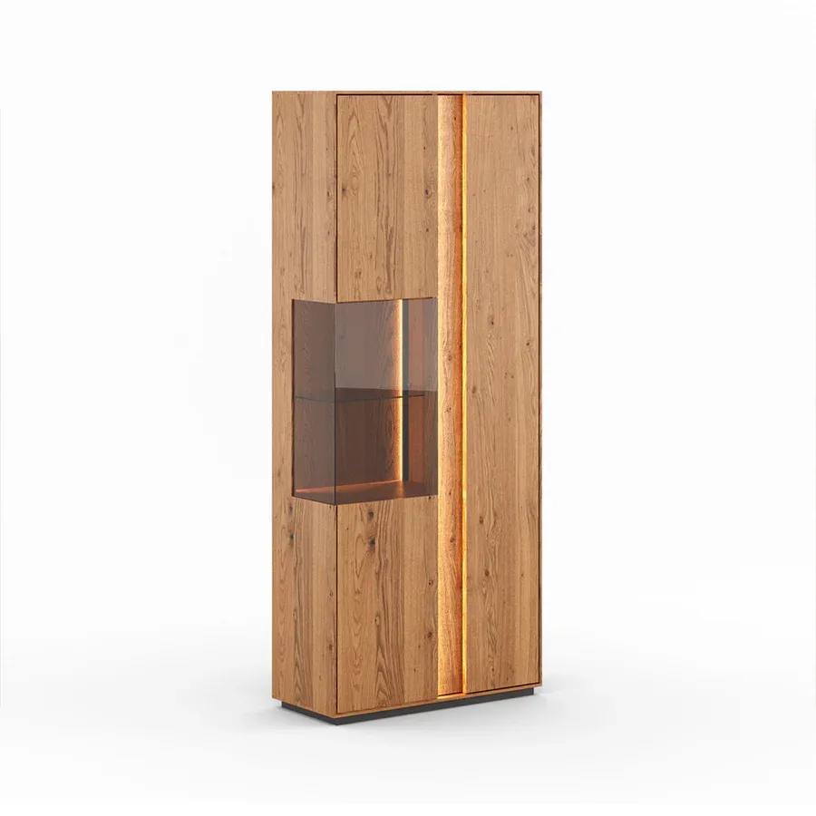 Vitrina Collodi 84,50x205cm, Materijal: Masivno Drvo Hrast - Čakovec