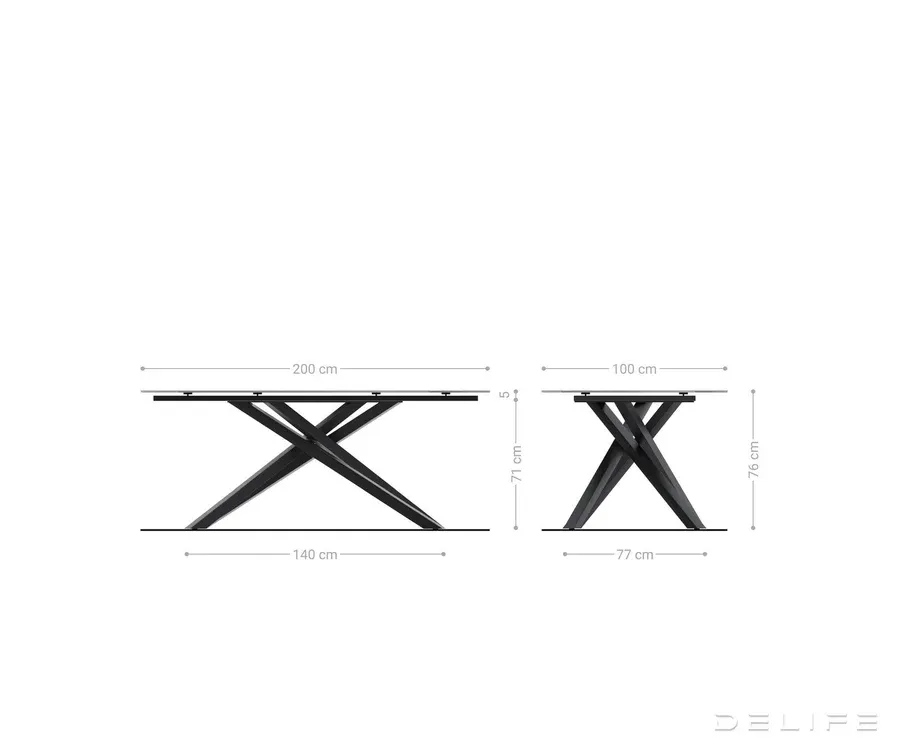 outdoor stol edge boot 200x100cm, materijal: keramika beton siva - slika 8