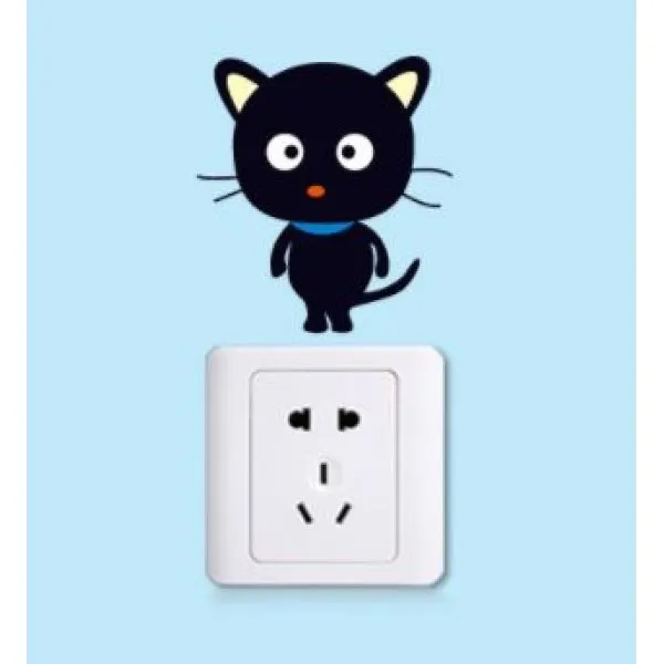 (5 kom) naljepnica za utičnice i prekidače curious cats - slika 2