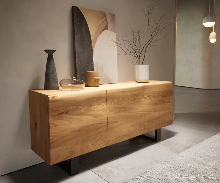 komoda new live-edge 145 cm, materijal: hrast - slika 3