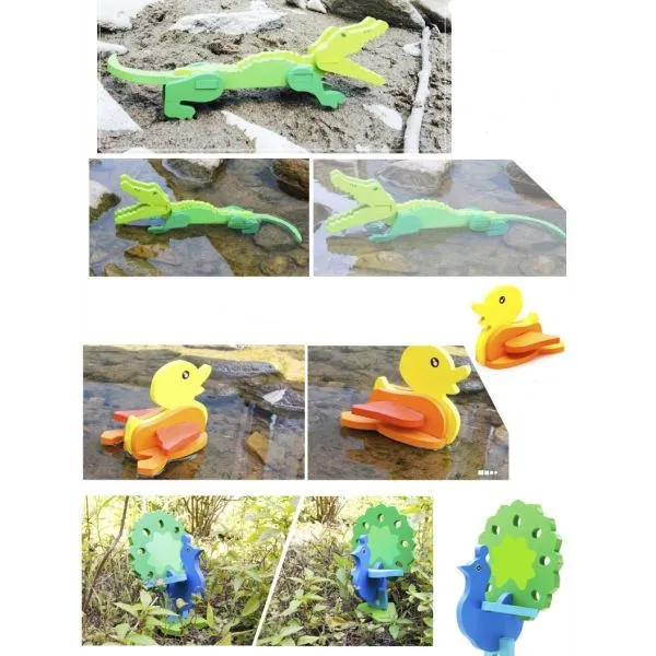 (4kom mix) drvene 3d puzzle divlje životinje - slika 3