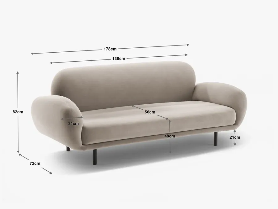 sofa poppy 178x72cm, materijal: boucle - slika 6