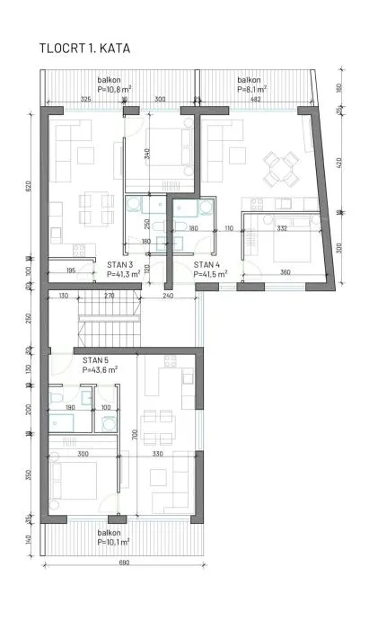stan: osijek, tvrđavica, 53.70 m2, 1. kat, novogradnja - slika 10