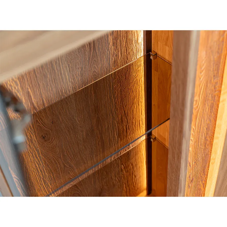 vitrina collodi 135x115cm, materijal: masivno drvo hrast - slika 2