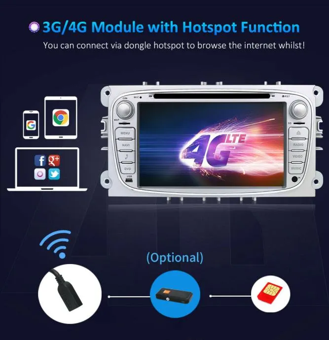 2din radio android ford focus original gps srebrni - slika 11