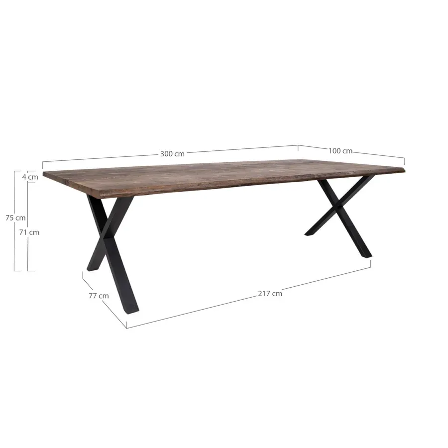 fiksni stol toulon 100x300x75cm, materijal: hrast - slika 4