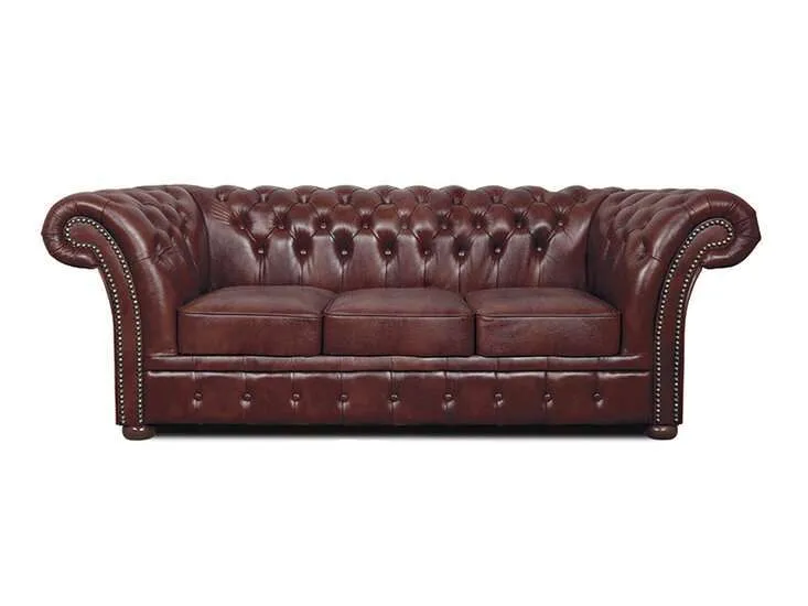 chesterfield trosjed winfield basic leather | 3-sjedišta - slika 1