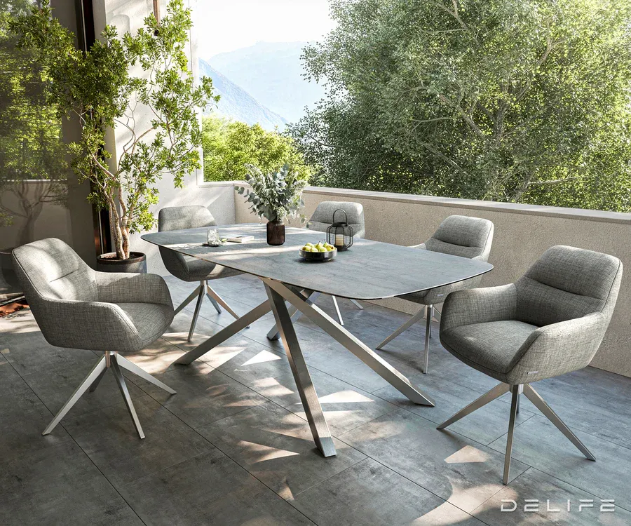 outdoor stol edge boot 200x100cm, materijal: keramika beton siva - slika 7