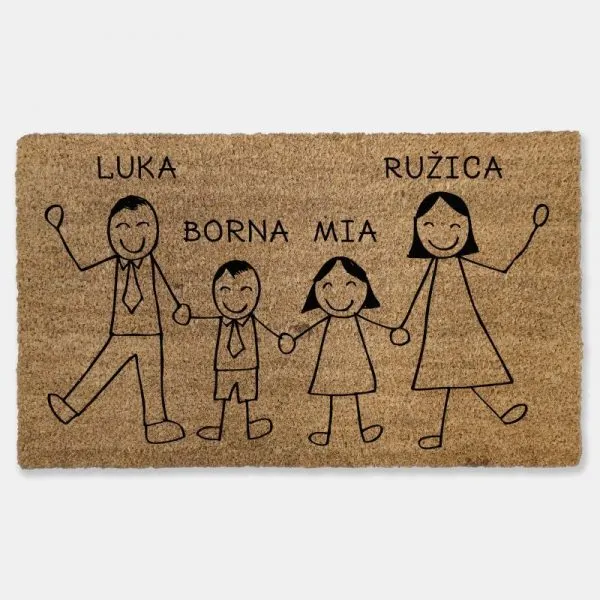 Otirač obiteljska ilustracija s imenima - Osijek