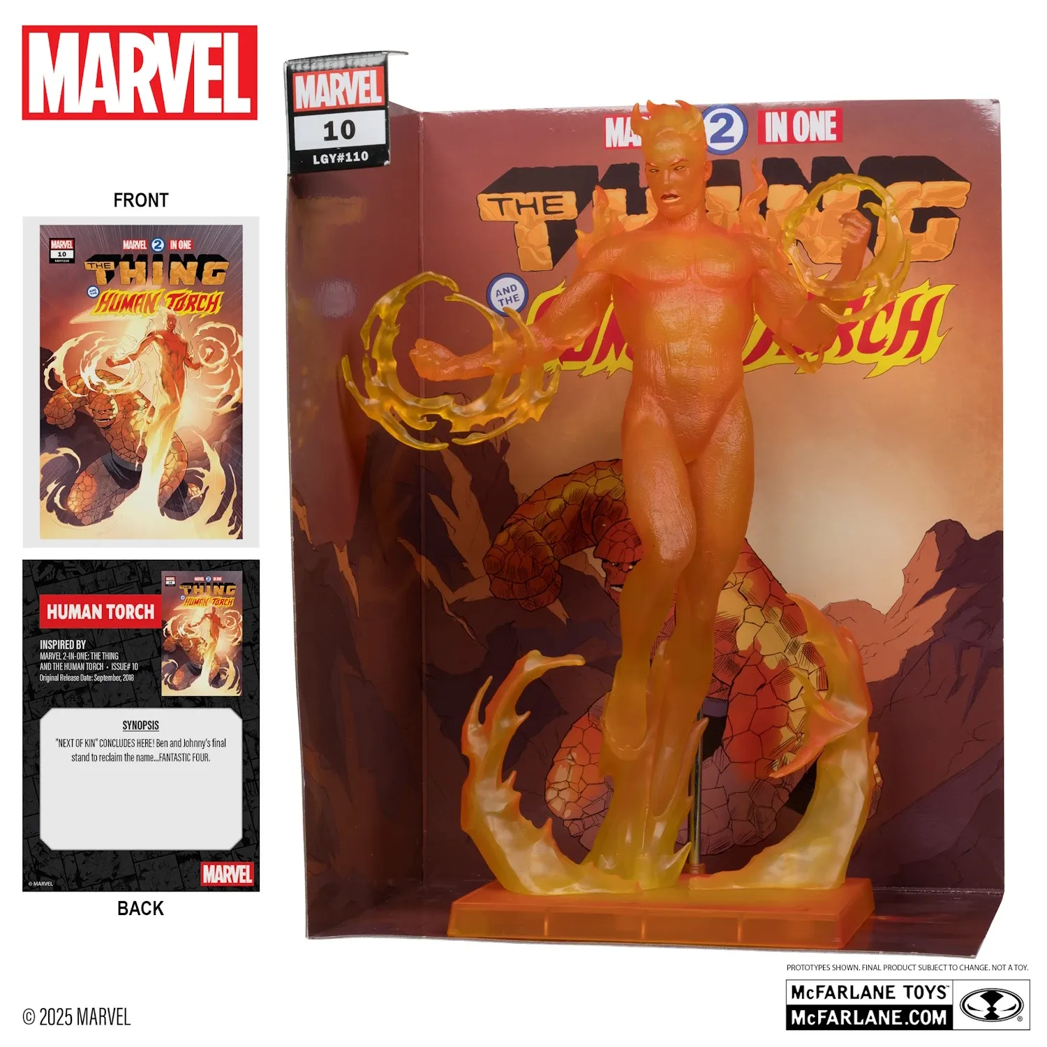 mcfarlane marvel – human torch figura, 29cm + stripmarvel 2-in-one #10 - slika 4