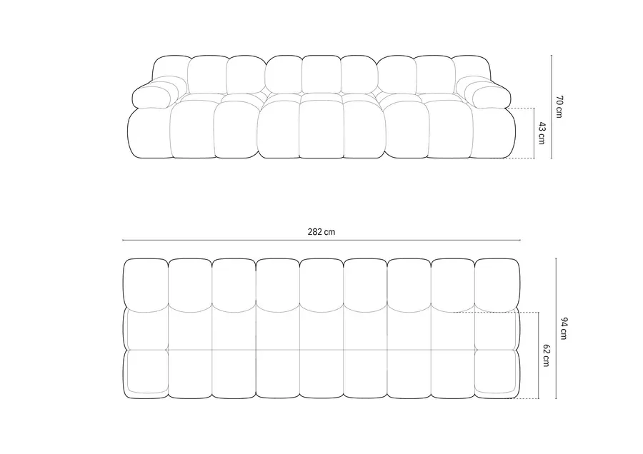 bellis modularna sofa 282x94cm, materijal: boucle - slika 8