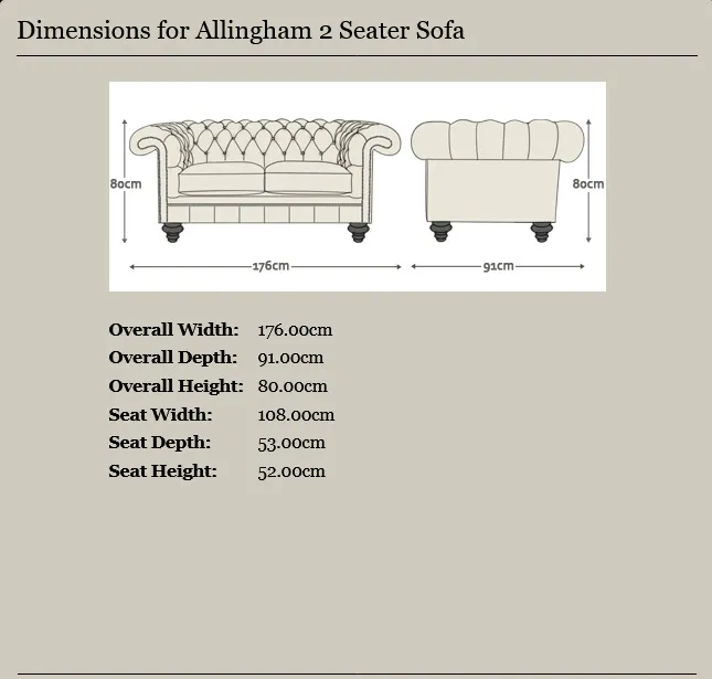 chesterfield royal allingham dvosjed | 2-sjedište | antique brown - slika 2