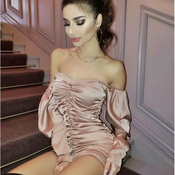 haljina otvorenih ramena mini cocktail dress - slika 9
