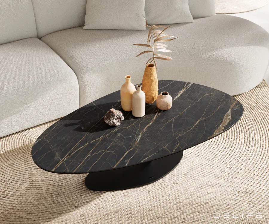 klub stolić edge 140x75cm, materijal: keramika laminam noir desir - slika 3