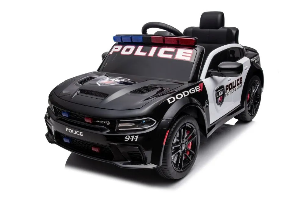 licencirani policijski auto na akumulator dodge charger - crni - slika 9
