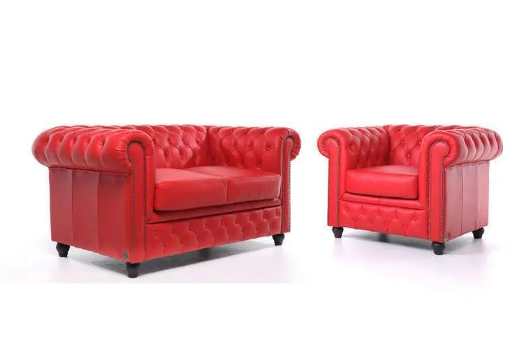 Chesterfield Set Garnitura Original Leather | 1 + 2 sjedišta | Red - Ježdovec, Zagreb
