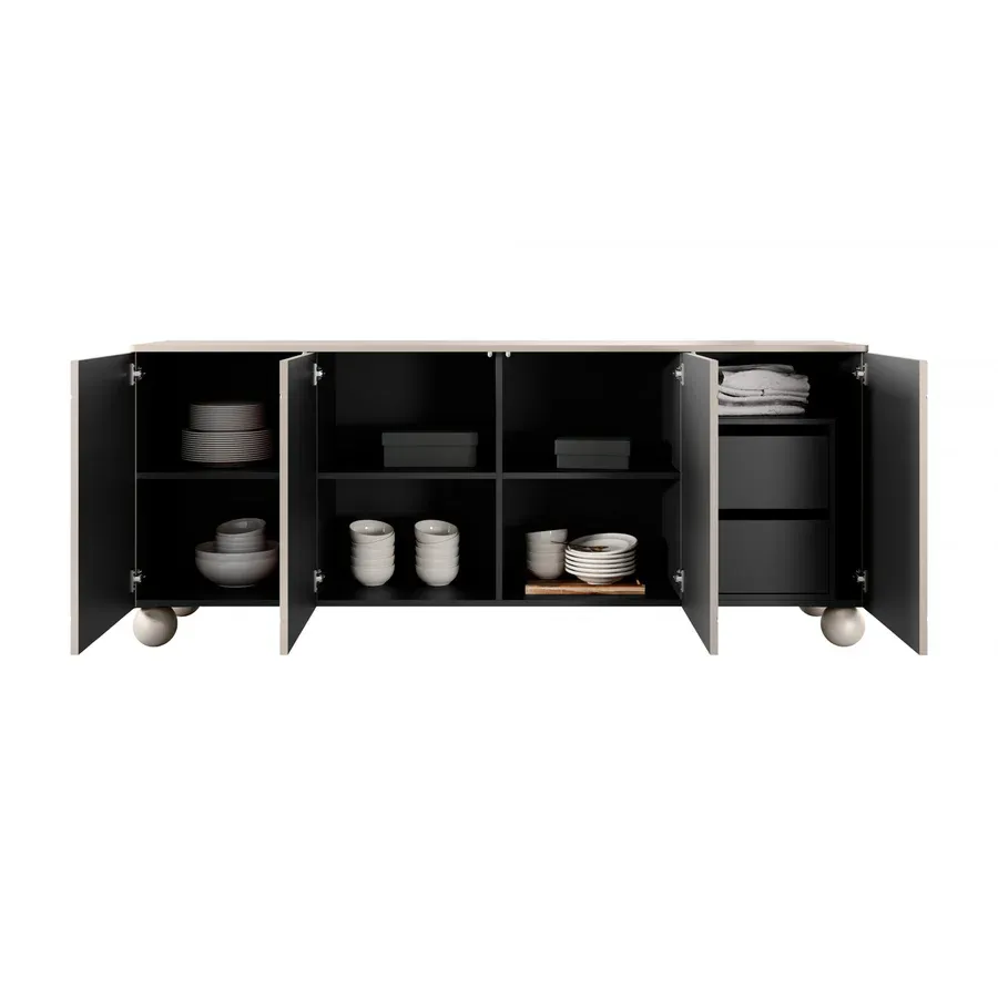 komoda sonatia 200cm, 4 vrata i 2 ladice, materijal: mdf - slika 3