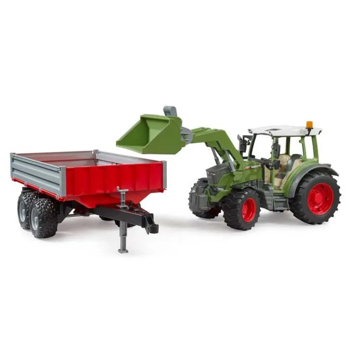 bruder fendt vario 211 s prednjim utovarivačem i kiper prikolicom - slika 4