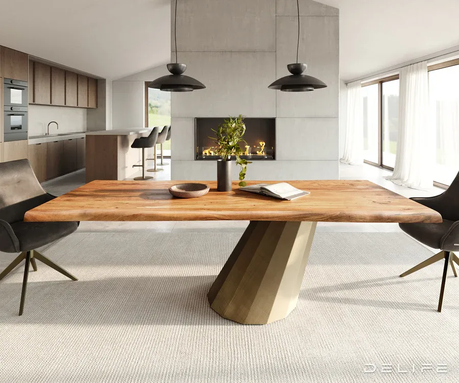 blagovaonski stol edge 240x100cm, materijal: bagrem - slika 2