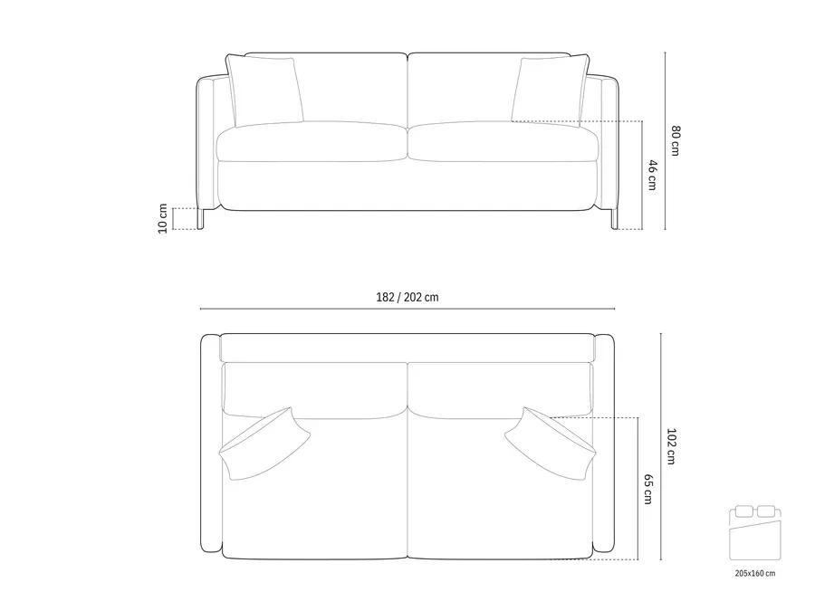 sofa gloria 182x102cm, materijal: baršun - slika 7