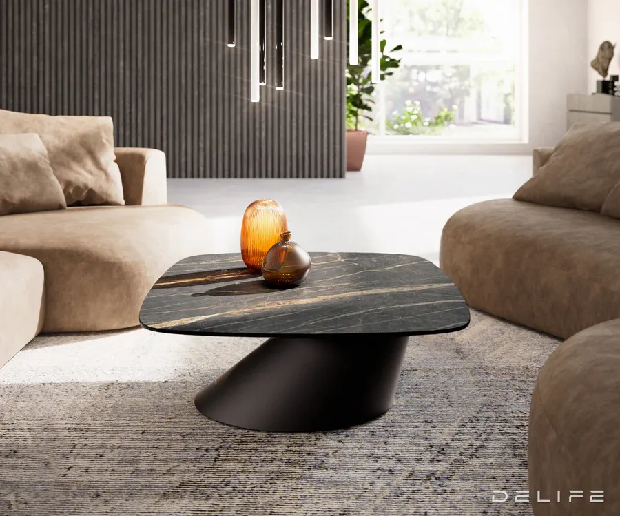 klub stolić edge boot 90x90cm, materijal: keramika laminam noir desir - slika 2