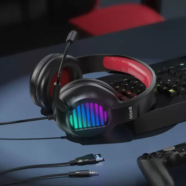 žičane premium gaming slušalice s mikrofonom i surround stereo zvukom max bwoo - slika 3