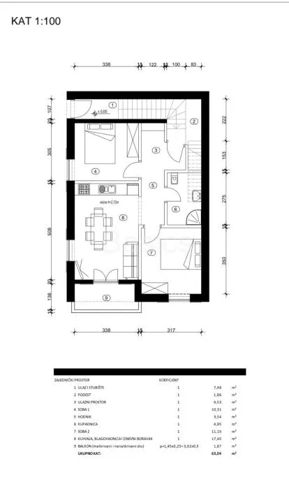 novalja - centar, 2etažni stan, 76 m2 (prodaja) - slika 11