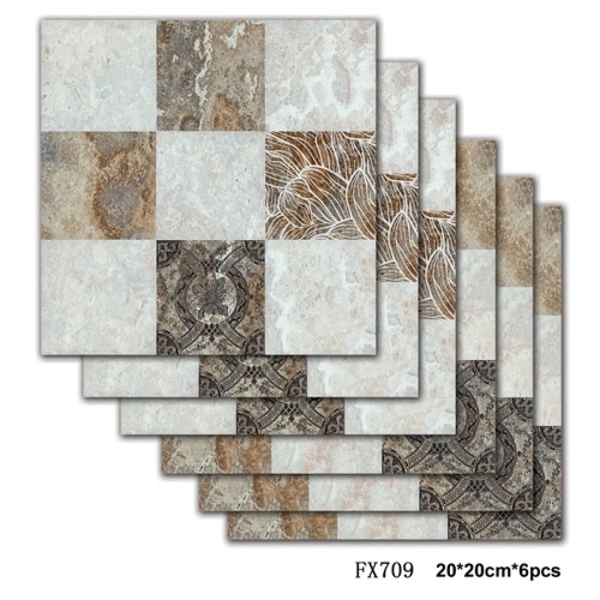 (6kom paket) 3d zidni pvc mozaik panel - samoljepljivo mod. 3506 - slika 4
