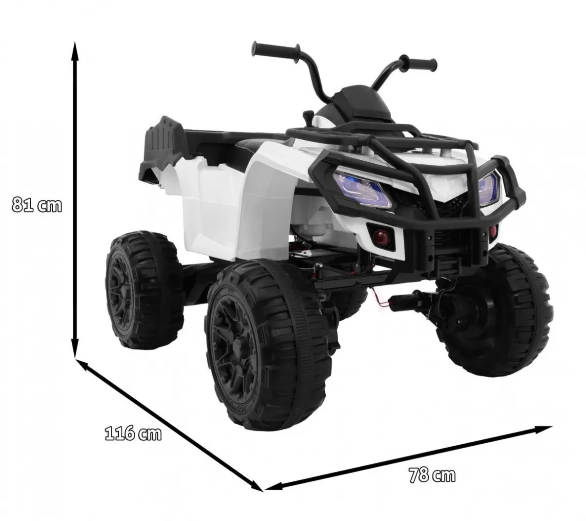 quad na akumulator all-terrain 4 x 4 – bijeli - slika 2