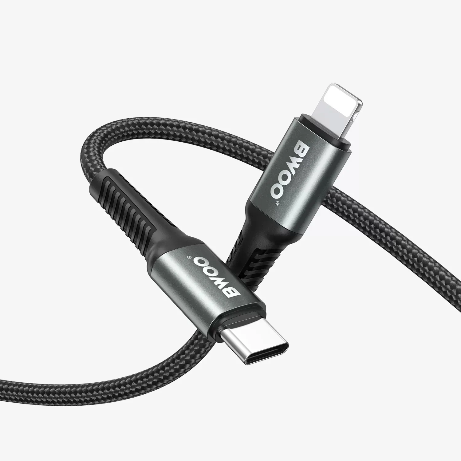 usb-c na lightning alu pleteni kabel za brzo punjenje pd 27w-1m max bwoo - slika 4