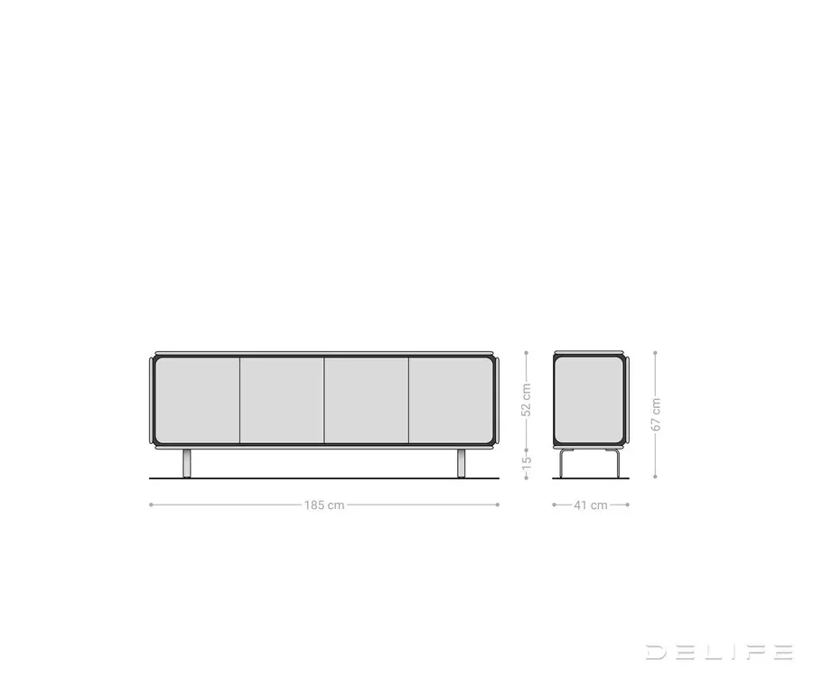 komoda giacinto 185x41cm, materijal: brijest - slika 7