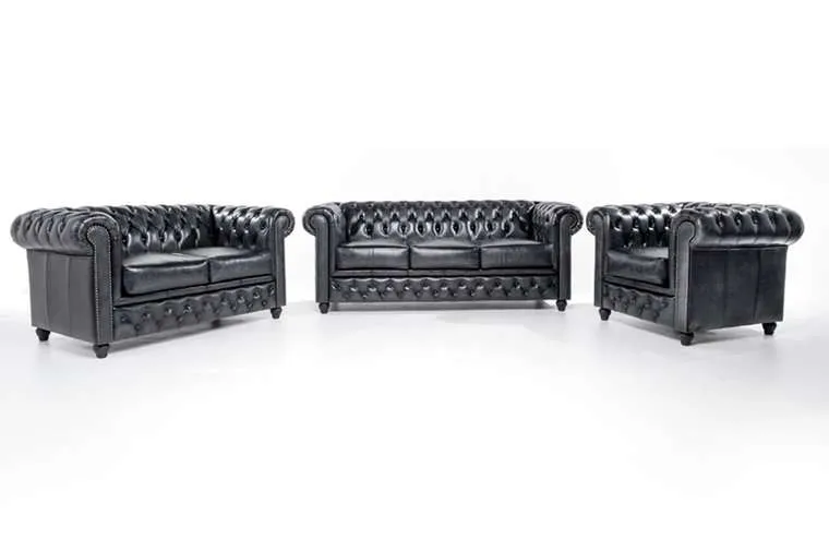 chesterfield set garnitura original leather | 1 + 2 + 3 sjedišta - slika 1