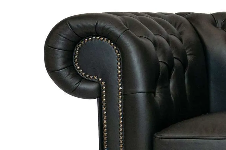 chesterfield dvosjed first class leather | 2-sjedišta | shiny black - slika 4
