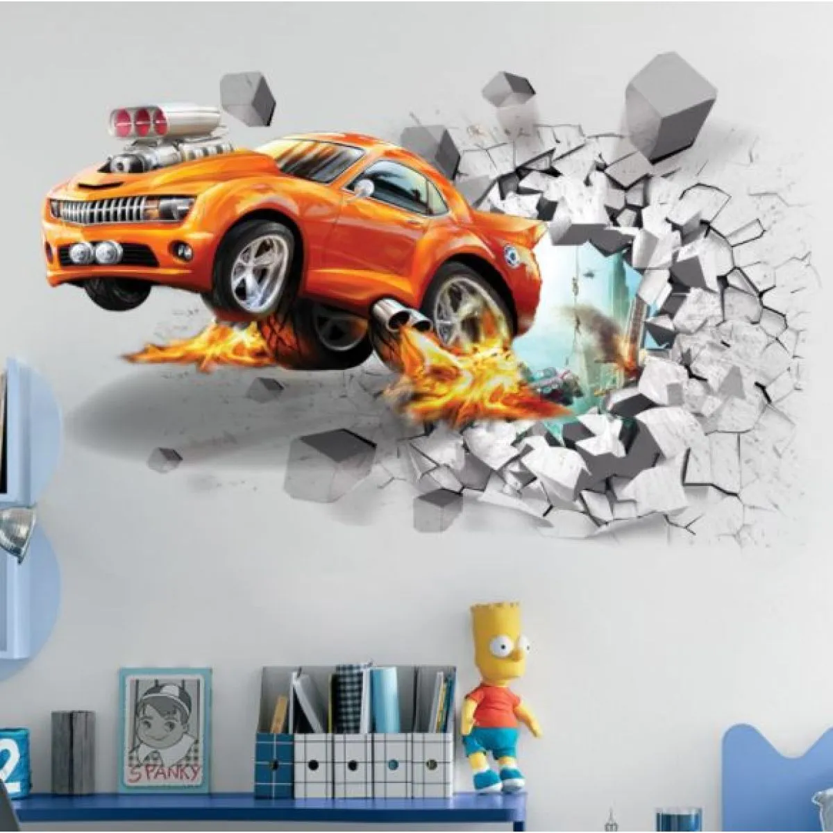 3d zidna naljepnica turbo mustang dimenzije 70x50 cm - slika 3