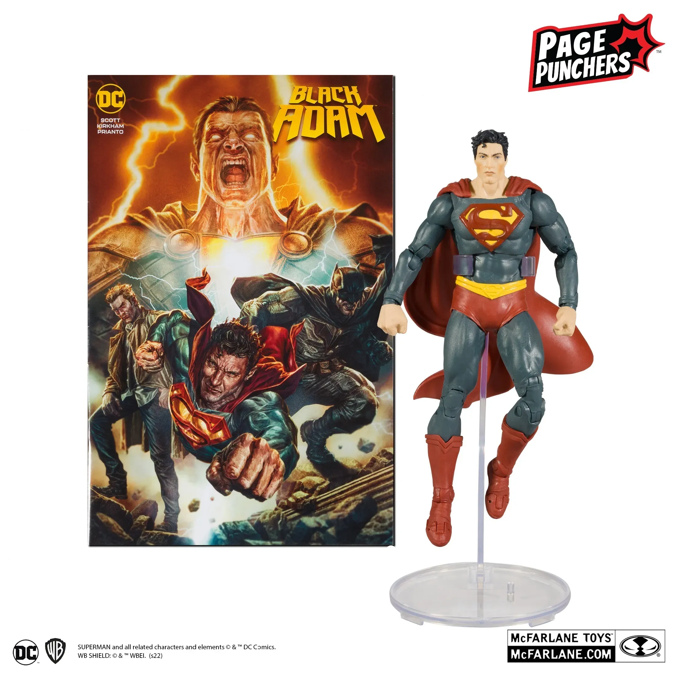 dc comics black adam strip + superman figura, 17cm - slika 2
