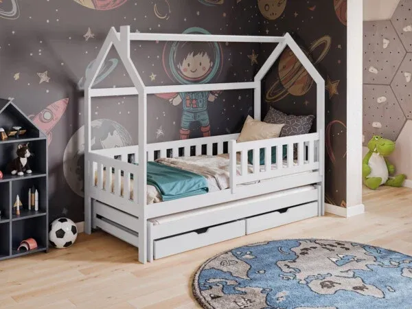 drveni dječji krevet monkey s dodatnim krevetom – 160×80 - slika 5