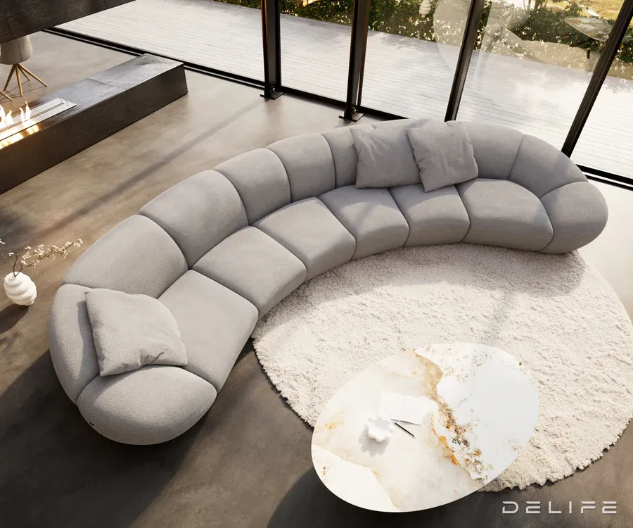 sofa lunna 464x212cm, materijal: strukturirana tkanina - slika 2