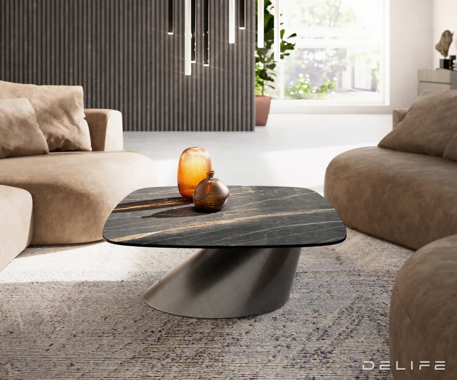 klub stolić edge boot 90x90cm, materijal: keramika laminam noir desir - slika 2